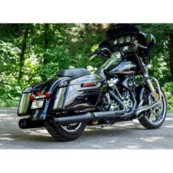 S&S Cycle - Mk45 Mufflers Black w/ Black Thruster End Cap M8