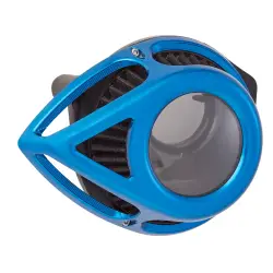 Arlen Ness - Arlen Ness Clear Tear Air Cleaner - Blue - Twin Cam FBW - Image 1