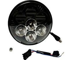 Custom Dynamics - Custom Dynamics Shark Demon 7" Headlight with Color Changing Backlight - Harley Touring + FL Softail - Image 1