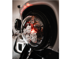 Custom Dynamics - Custom Dynamics Shark Demon 7" Headlight with Color Changing Backlight - Harley Touring + FL Softail - Image 3