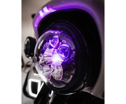 Custom Dynamics - Custom Dynamics Shark Demon 7" Headlight with Color Changing Backlight - Harley Touring + FL Softail - Image 2