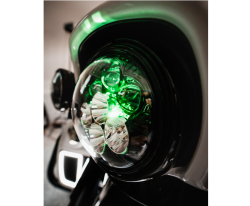 Custom Dynamics - Custom Dynamics Shark Demon 7" Headlight with Color Changing Backlight - Harley Touring + FL Softail - Image 4