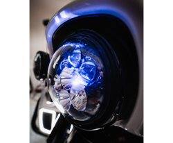 Custom Dynamics - Custom Dynamics Shark Demon 7" Headlight with Color Changing Backlight - Harley Touring + FL Softail - Image 6