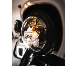 Custom Dynamics - Custom Dynamics Shark Demon 7" Headlight with Color Changing Backlight - Harley Touring + Dyna Models - Image 3