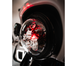 Custom Dynamics - Custom Dynamics Shark Demon 7" Headlight with Color Changing Backlight - Harley Touring + Dyna Models - Image 4