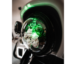Custom Dynamics - Custom Dynamics Shark Demon 7" Headlight with Color Changing Backlight - Harley Touring + Dyna Models - Image 5
