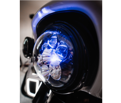 Custom Dynamics - Custom Dynamics Shark Demon 7" Headlight with Color Changing Backlight - Harley Touring + Dyna Models - Image 7