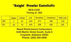 Wood Performance - Mickey Cohen Signature Series MC8-23XE M8 Camshaft - Image 2
